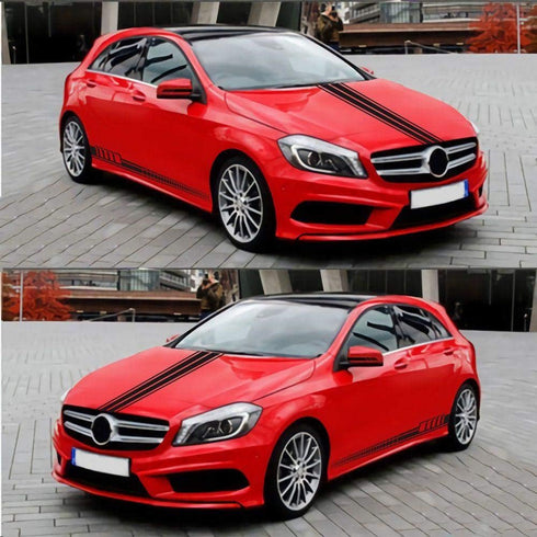 5 Pieces Vinyl Car Side Sticker Long Stripe Auto Body Racing Sports Decals Universal Car Truck DIY Decal Stripe Vinyl Stickers Decoration...