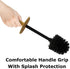 Blue Donuts Toilet Brush Holder with Bamboo Top - Black...