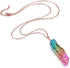 PESOENTH Crystal Necklace Life Tree Rainbow Quartz Gemstone Healing Stone Rose Gold Wire Wrap Necklace Crystal Jewelry Spiritual Gifts for Women...