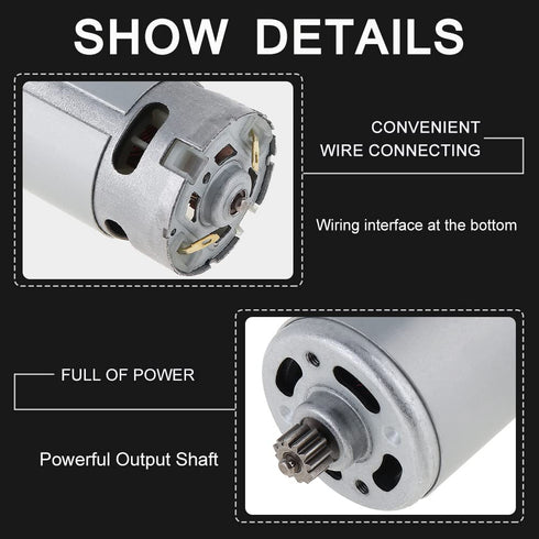 RS550 16.8V 19500 RPM DC Motor with Two-Speed 12 Teeth and High Torque Gear Box for Electric Drill/Screwdriver...