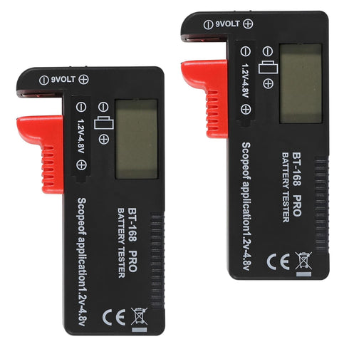 2 Pack Battery Tester?Digital LCD Universal Battery Tester (Model: Bt - 168 PRO), Portable Battery Checker Battery Tester for AA AAA C D 9V 3.7V 1...