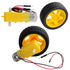 2pcs DC3-6V TT Motor 1:48 Reduction Ratio 200RPM Dual Shaft Gearbox with Hookup Wires Male Dupont Connector + 2pcs 65mm Tire Wheel for Arduino Mic...