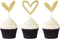 24 PCS Gold Glitter Heart Cupcake Toppers Cute Design Love Cupcake Toppers for Wedding Bridal Anniversary Baby Shower Party Decorations Supplies...