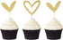 24 PCS Gold Glitter Heart Cupcake Toppers Cute Design Love Cupcake Toppers for Wedding Bridal Anniversary Baby Shower Party Decorations Supplies...