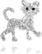 Lovely Crystal Cat Brooch Pin - Sparkling Rhinestone Kitty Brooch Pin for Pet Lovers - Pet Memorial Jewelry...