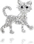 Lovely Crystal Cat Brooch Pin - Sparkling Rhinestone Kitty Brooch Pin for Pet Lovers - Pet Memorial Jewelry...