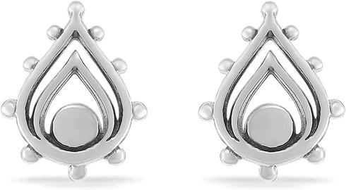 Boma Jewelry Sterling Silver Balinese Tribal Boho Teardrop Stud Earrings...