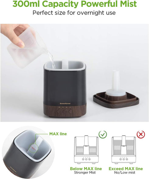 InnoGear Diffusers for Essential Oils, 300ml Oil Diffuser Aromatherapy Diffusers Aroma Ultrasonic Cool Mist Humidifier 4 Timers Color Changing Lig...