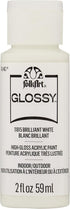 FolkArt White 2 fl oz Assorted 59ml Brilliant Gloss Acrylic Paint for Easy to Apply DIY Crafts, Art Supplies with A Glossy Finish, 11815...