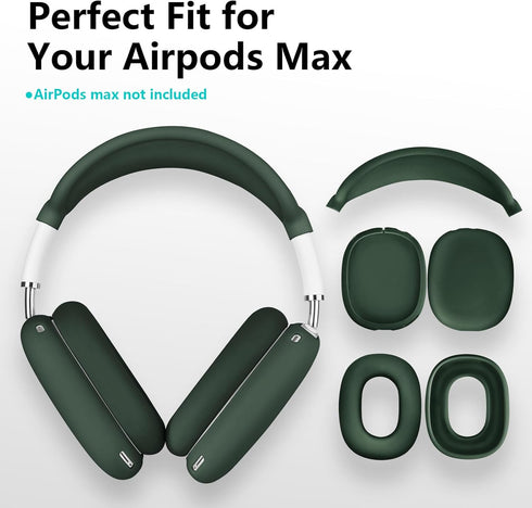 Case for Airpods Max Headphones, Silicone Cover for Apple Airpod Max,Accessories Cases (Midnight Green)...