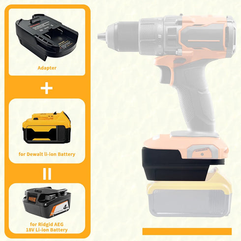 Adapter Convert for DeWalt/for Milwaukee to Ridgid AEG, DM18AR Battery Converter for DeWalt 20V&for Milwaukee M18 18V Lithium Battery to Work with...