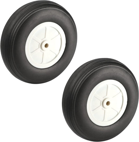 Fielect 3.5 inch RC Model Airplane Super Light Sponge Tire Tail Wheel Tire and Wheel Sets for RC Car Airplane PU Sponge Tire with Plastic Hub 2 Pc...
