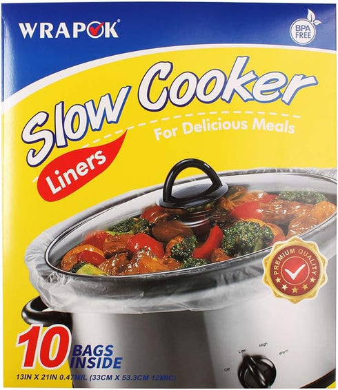 Slow Cooker Liners Kitchen Disposable Cooking Bags BPA Free for Oval or Round Pot, Large Size 13 x 21 Inch, Fits 3 to 8.5 Quarts - 1 Pack (10 Bags...