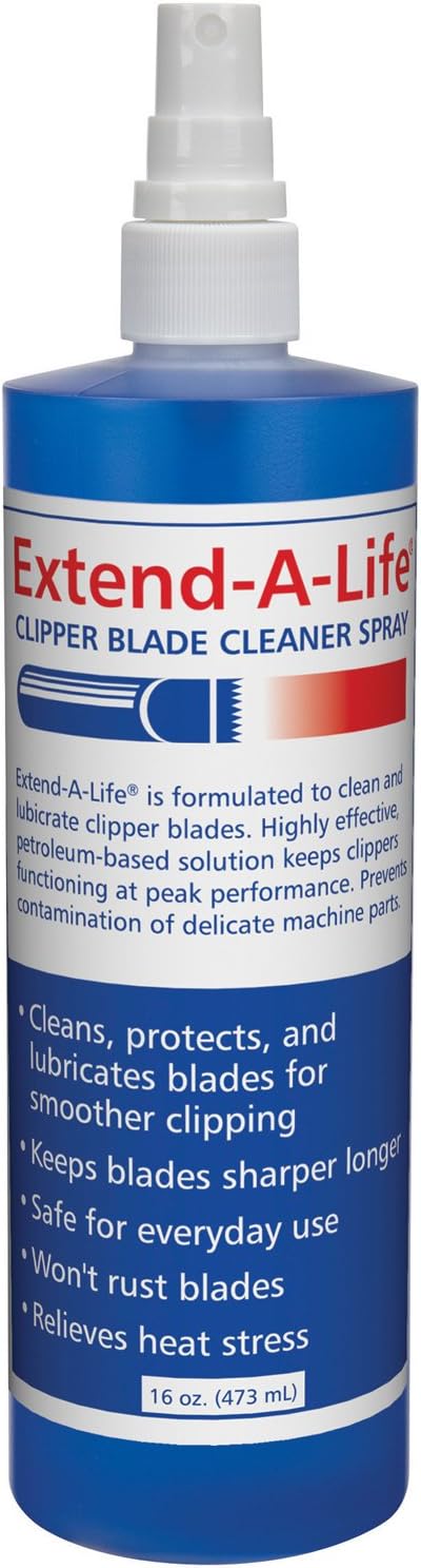 Top Performance Extend-A-Life Blade Rinses — Handy Spray Cleaners for Dog-Grooming Clippers, 16oz...