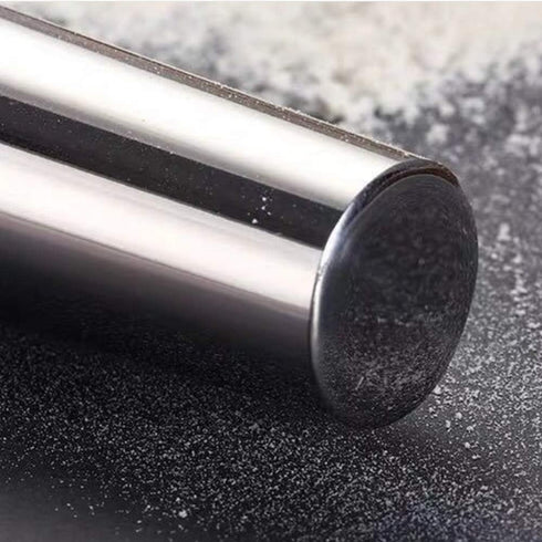 Smooth Stainless Steel Rolling Pin for Baking Fondant, Pizza, Pie, Pastry, Pasta, Dough, Cookies (12.8in)...
