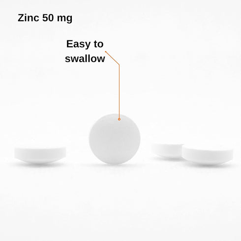 Zinc 50 mg, Immune Support Supplement, Elemental Zinc Chelated Gluconate, Mineral Antioxidant for Man and Woman Health, Acne, Easy to Swallow, 60 ...