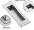 Ravinte 1 Pack Brushed Nickel Sliding Closet Door Handles Silver Flush Pulls 4.72in Length Recessed Finger Pulls for Sliding Barn Door Sqaure Cabi...