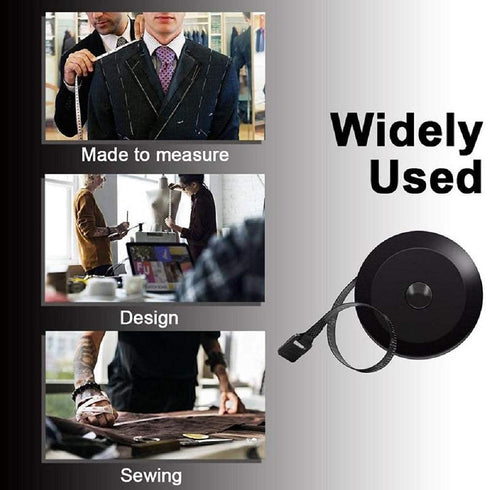3 Pack Tape Measure Retractable Measuring for Body Fabric Sewing Tailor Cloth Knitting Craft Weight Loss Measurements Retractable Black Dual Sided...