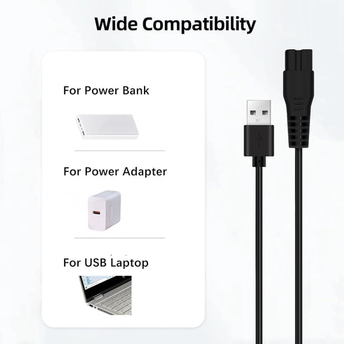 Charger for Manspot Trimmer,Replacement Charger Cord Charging Cable Compatible with Manspot Groin Hair Trimmer with Cleaning Brush,5V 1A and 3.3FT...