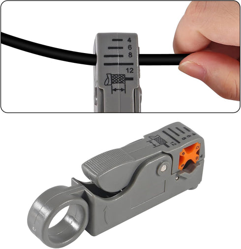 Coax Cable Crimper Tool Kit Coaxial Compression Tool Fitting Wire Stripper with 5PCS RG6 F Type Connector + 5PCS RG6 Coax Cable Extender...