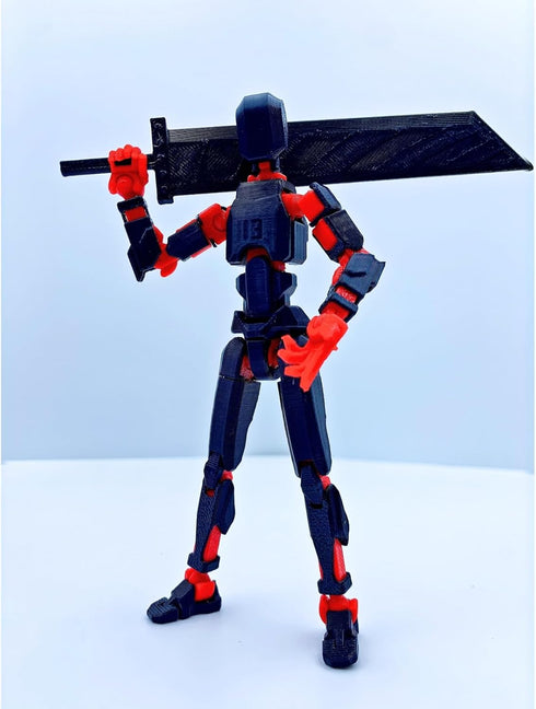 Pre-Assembly 3D Printed 5.54'' Dummy13 Action Figure, Multi-Jointed Tian13, Articulated T13 Desktop Decoration,12 in 1 Accessories, Best Birthday ...
