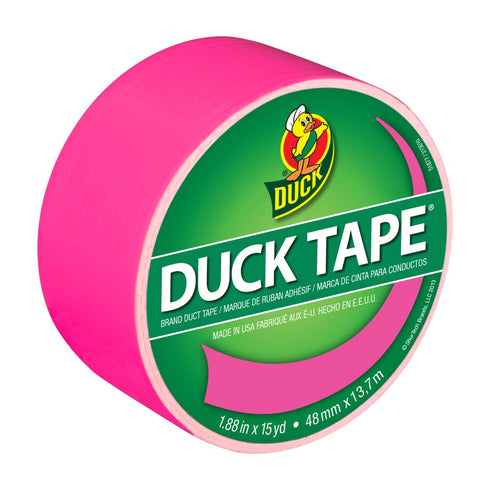 Duck Tape Colored Duct Tape, 1-7/8 Inches x 15 Yards, Neon Pink...