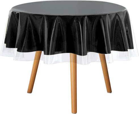 sancua Clear Plastic 100% Waterproof Round Tablecloth - 60 Inch - Vinyl PVC Table Cloth Protector Oil Spill Proof Wipe Clean Table Cover for Dinin...
