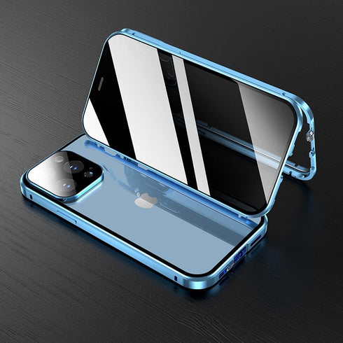 HENGHUI Lockable Anti Peeping Case for iPhone 13 Pro Magnetic Glass Case Built-in Camera Lens Protector Privacy Screen Glass Protector Bumper Case...