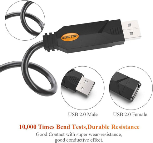 USB Splitter, ELECTOP 2 Ports USB A Hub, Dual Female Y Charging Splitter Cord Support iOS & Android System Data Sync & Charging...