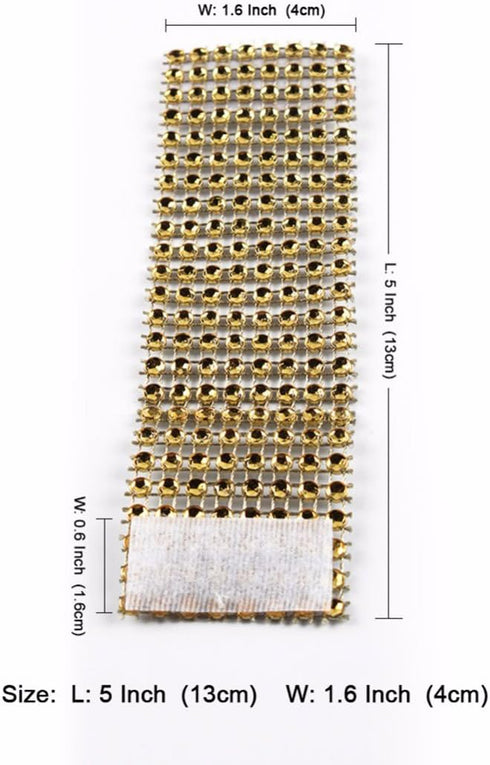 100 PCS Napkin Rings Sparkly Adornment for Wedding/Shower/Party - Golden Napkins wrap (Gold)...