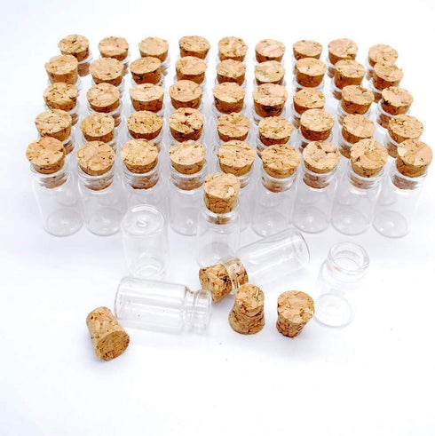 0.5ML Cork Bottles Vials Clear Glass Bottles Mini Tiny Jars Bottles With Corks Miniature Glass Bottle With Cork Empty Sample Jars Small,100 Botlle...