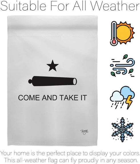 Breeze Decor - Come and Take It Canon Americana - Everyday Historic Impressions Decorative Vertical Garden Flag 13" x 18.5" Printed In USA...