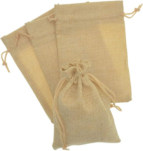 20Pcs Drawstring Burlap Bags, Jute Sacks Jewelry Candy Pouch Christmas Wedding Party Favor Gift Bags (Flaxen, 2.7 x 3.5)...
