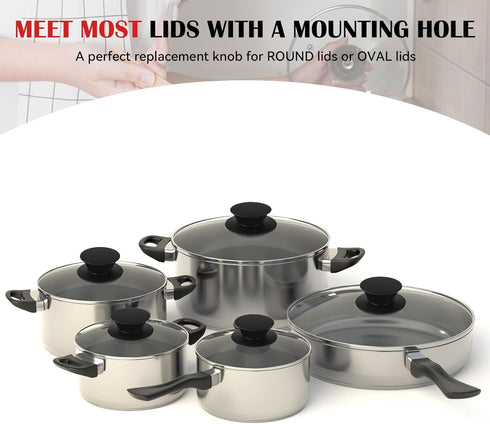 2 Pcs Pot Lid Knob Replacement Silicone Lids Knob Universal Pot Handles Knob Kitchen Cookware Lid Replacement...