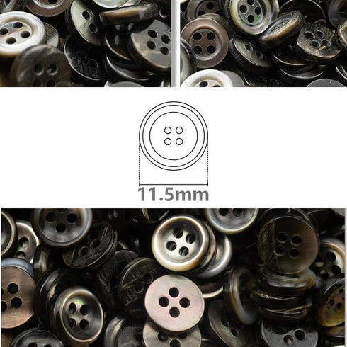 20 Pieces Genuine 11.5MM Black Mother of Pearl Buttons, Natural Real Black MOP Buttons for Shirts Dresses Polo DIY Craft with 2.4MM Thickness MOP ...