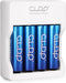 Rechargeable AA Batteries 4 Pack with 4 Bay Charger, 1.6V 2500mWh Ni-Zn Double A Battery - Fast Charging, Long Lasting Rechargeable Batteries with...