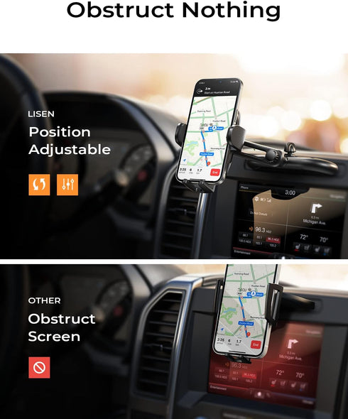 LISEN CD Slot Phone Holder, Adjustable CD Phone Holder for Car Phone Mount for iPhone Car Holder Mount Ultra Sturdy Vent Cell Phone Holder Mount f...