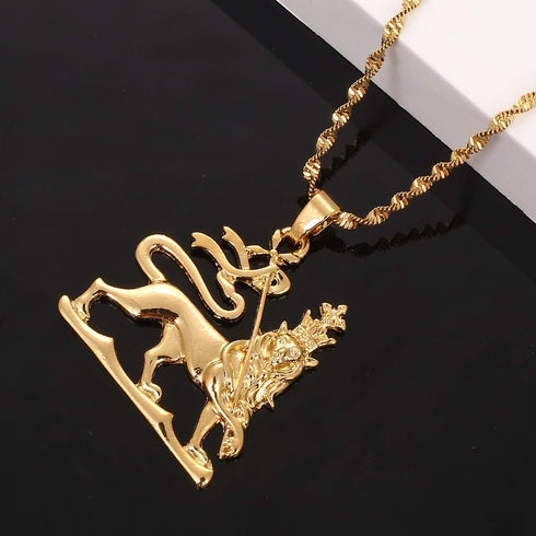 African Ethiopian Lion Pendant Necklace Lion of Judah Jewelry Charms Ethnic Gifts...