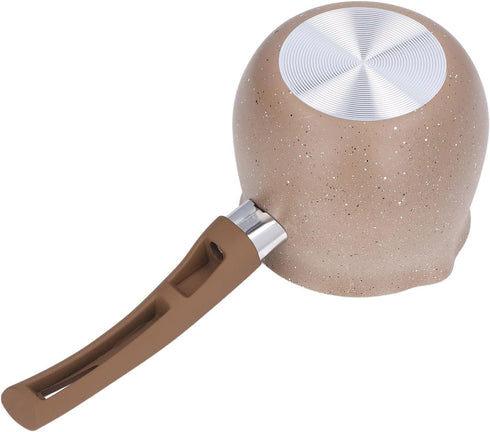 Milk Pan, 10cm Dia Nonstick Saucepan with Pour Spouts Aluminum Alloy Sauce Pan Enameled Inside Coating Small Soup Pot with Single Handle for Coffe...