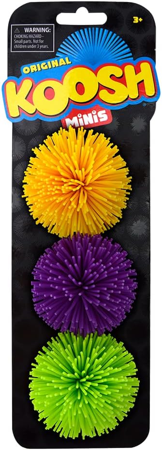 Koosh Minis Variety Color 3-Pack - The Easy to Catch, Hard to Put Down Ball! - Fidget Toy for Kids Ages 3 and Up Individual Colors May Vary in 3-P...