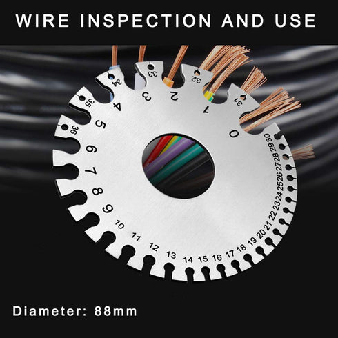 2 Pcs Stainless Steel Thickness Gauges Wire Gauge Measuring Tool, Metal Sheets Welding Tool Round Wire Cable Sheet Thickness Gage and Wire Thickne...