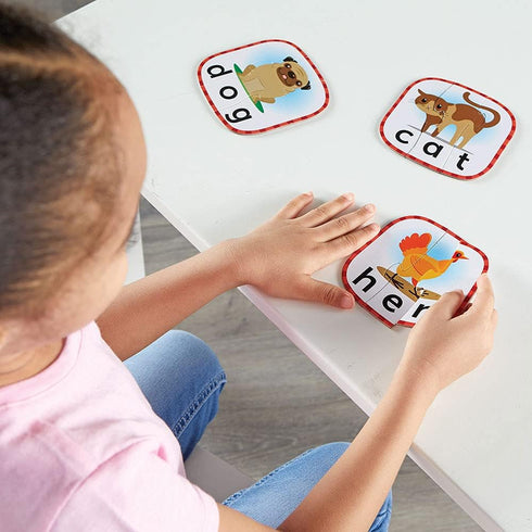 Learning Resources 3-Letter Word Puzzle Cards, Kindergarten Readniness, Self Correcting Puzzles, Ages 3+...