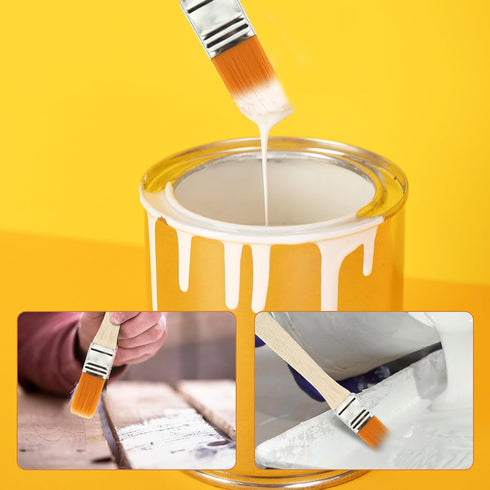 Small Paint Brushes, 1/2 Inch Paint Brush Gloss Paint Brush Nylon Paint Brushs with Wood Handle Reusable Paintbrushes Keyboard Cleaning Brush for ...