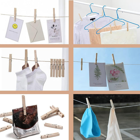 Clothes Pins Wood for Hanging Clothes,3.5 Inch?100pcs? Heavy Duty Wooden Clothespins,Clothes Pins for Craft,Wooden Clips for Pictures. | Rust Resi...