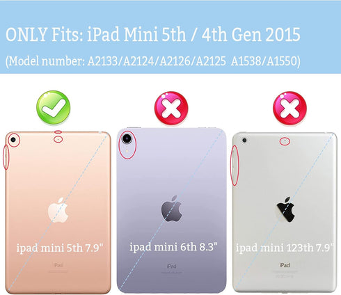 iPad Mini 5 Case, iPad Mini 4 Case, Hybrid Three Layer Armor Shockproof Rugged Drop Protection Cover Case Built with Kickstand for iPad Mini 4/5 7...