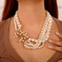 1920s MultiLayer Pearl Necklace with Brooch Faux Pearls Necklace Set Vintage Bridal Pearl Necklace Earrings Jewelry Set...