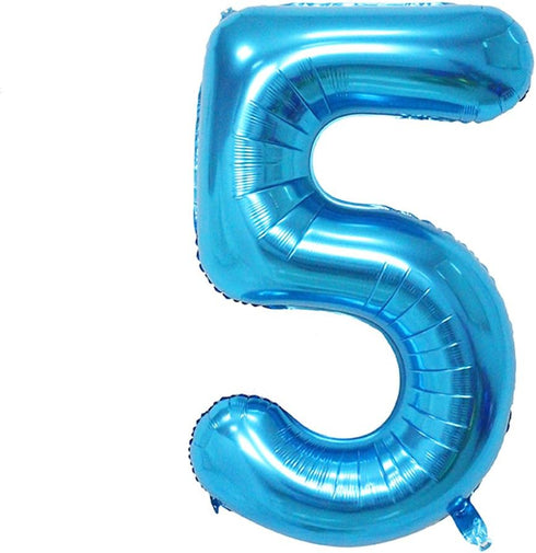40 Inch Birthday Helium Foil Digital Balloons Glossy Blue Number 0-9 5...