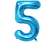 40 Inch Birthday Helium Foil Digital Balloons Glossy Blue Number 0-9 5...
