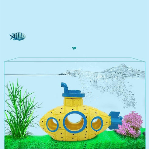 Fish Tank Decoration Wreck Undersea Boat Aquarium Ornament Broken Submarine Fish Shrimp Hiding Home Decoration Pet Supplies...