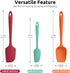 U-Taste Silicone Baking Spatula Set: 600ºF High Heat Resistant, Food Grade Flexible Rubber Kitchen Cooking Mixing Scraper, Food Grade Seamless Ute...